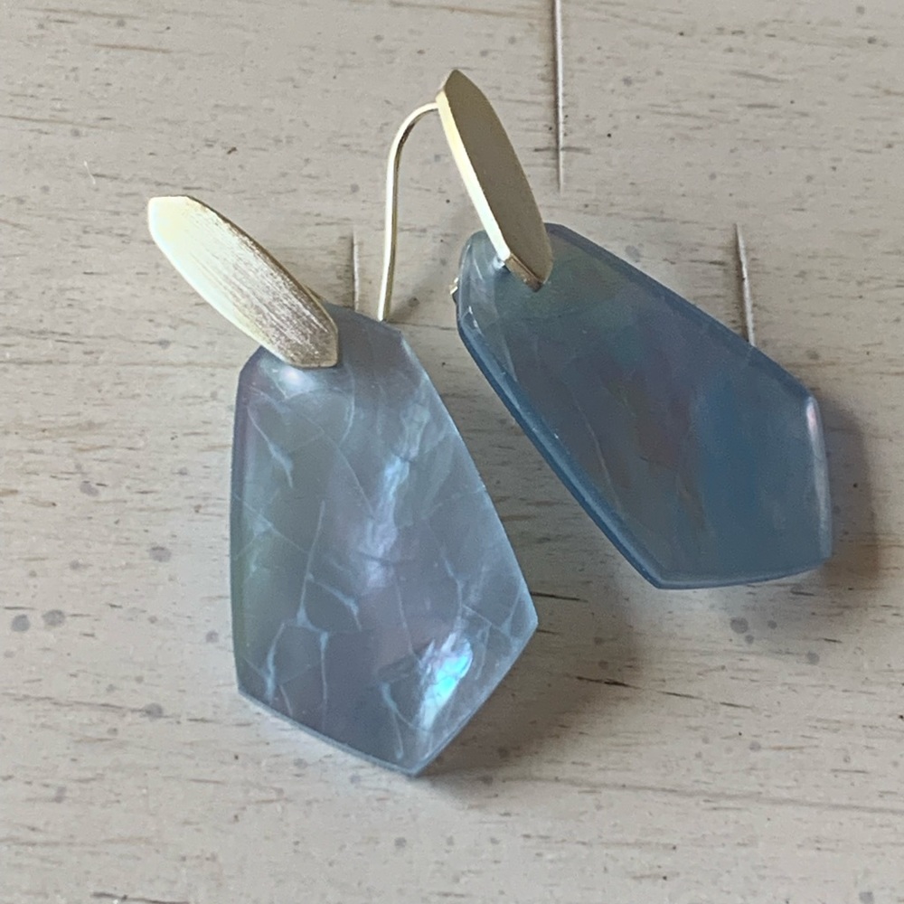Kendra Scott iridescent blue abalone earrings